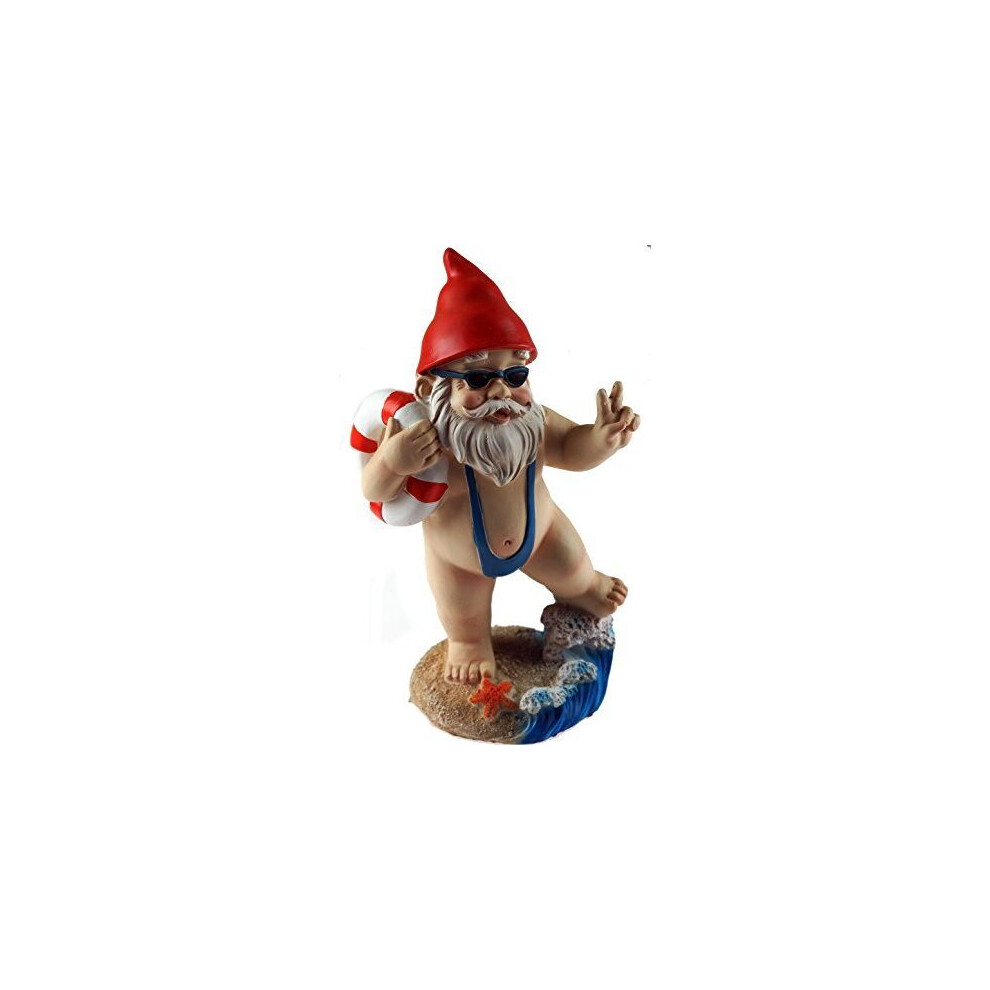 Kandy Toys 15Cm Funny Gnome Garden Ornament - Mankini / Life Ring Design