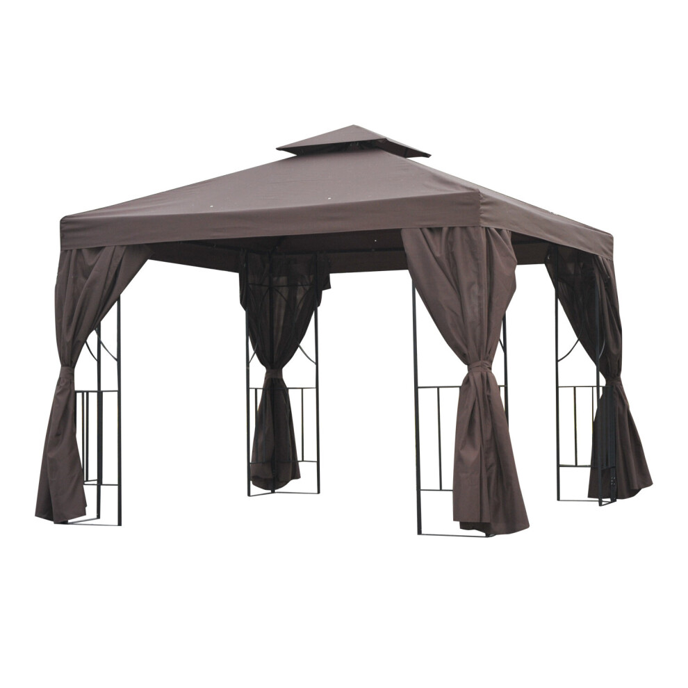 Outsunny 3 X 3(m) Garden Metal Gazebo Sun Shade Shelter Outdoor Party Tent