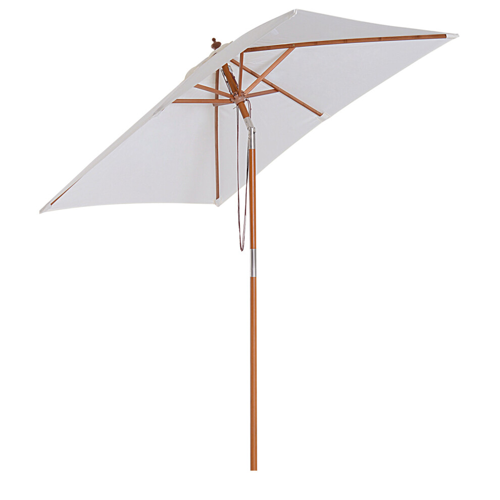 Outsunny Wooden Garden Parasol With 6 Bamboo Ribs - 2 x 1.5m