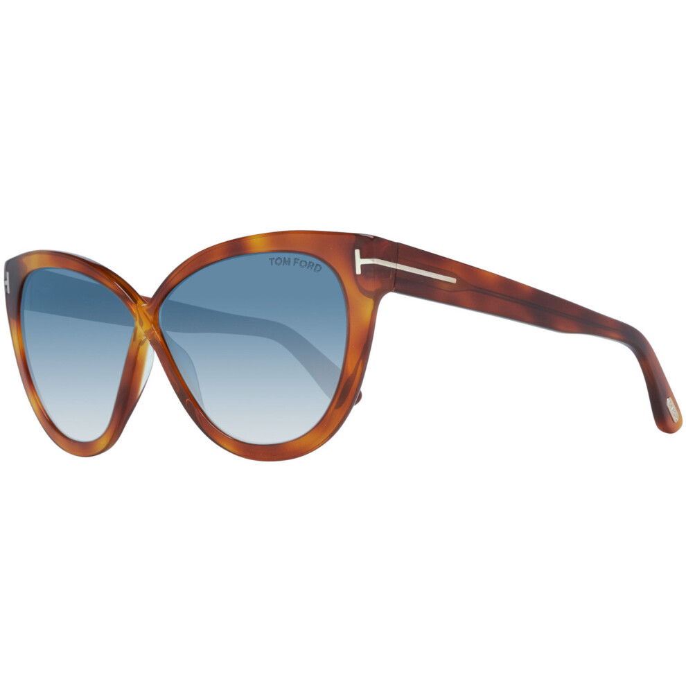 Cat Eye Blonde Havana Blue Gradient Sunglasses