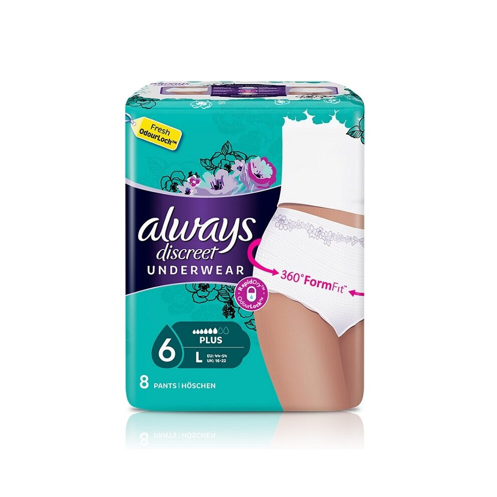Always Discreet Pants Plus Large 8 Pants