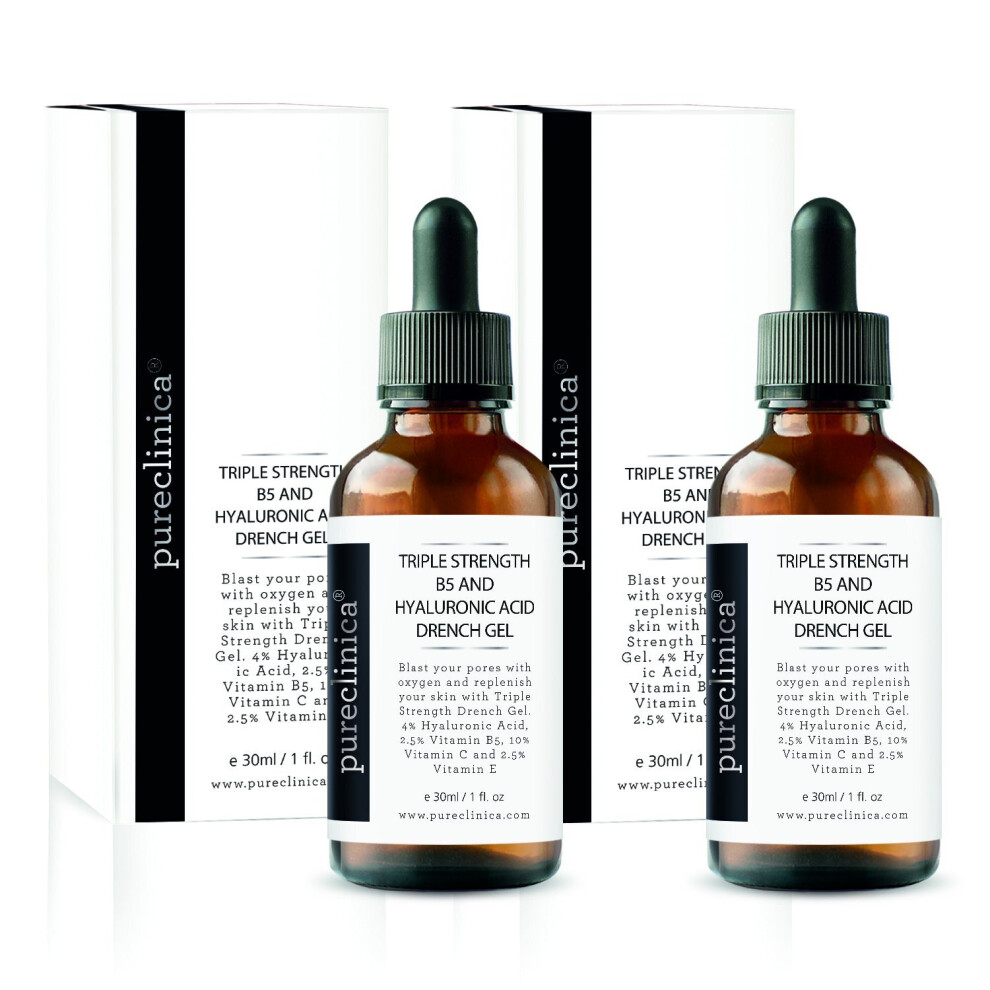 Triple Strength B5 (6.5%) and Hyaluronic Acid (4%) Drench Gel (w/Vit C 10% and E 2.5%) - 2 bottles