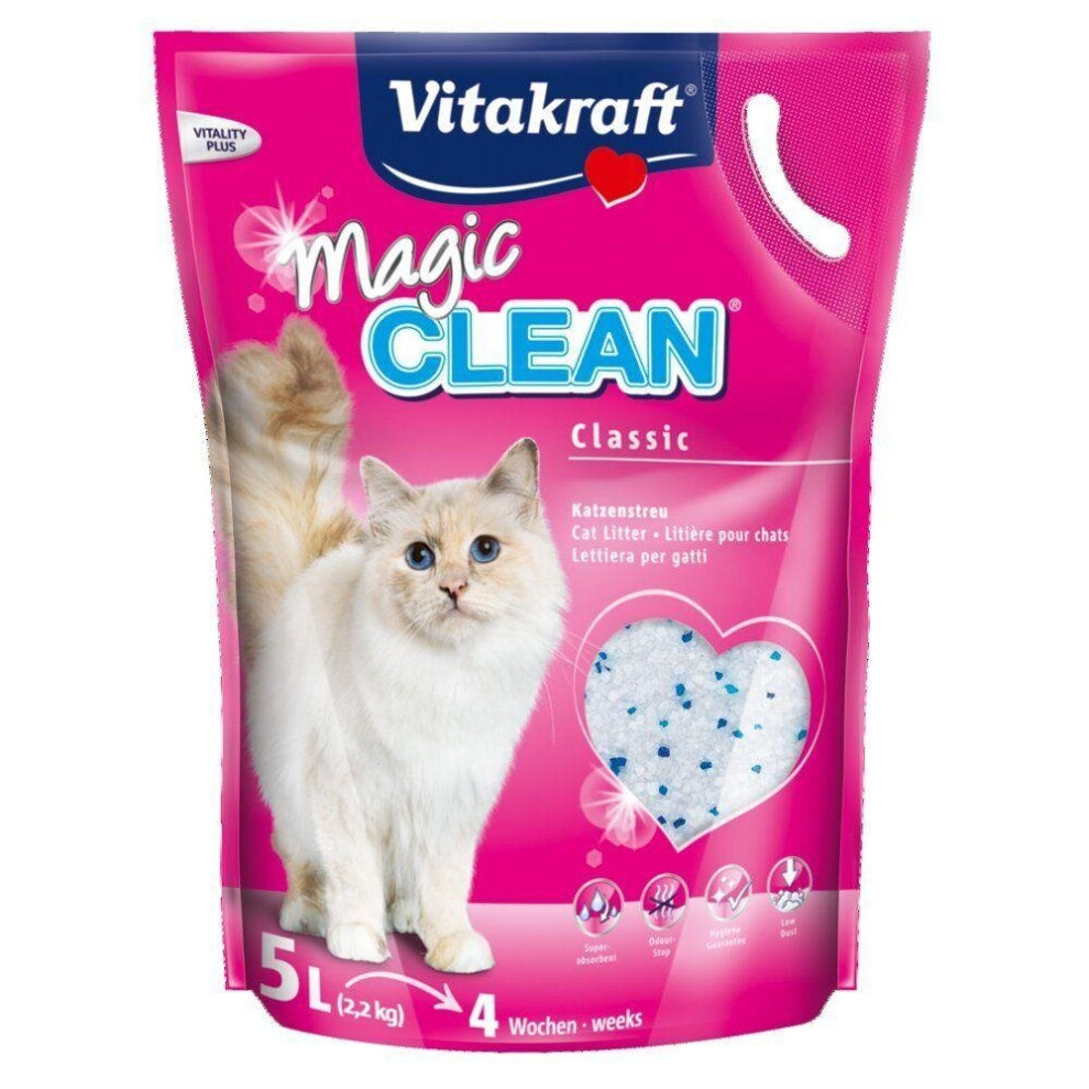 2 PACK VITAKRAFT MAGIC CLEAN 5L 2.2KG CAT SILICONE CRYSTAL ANTIBACTERIAL LITTER - Image 8
