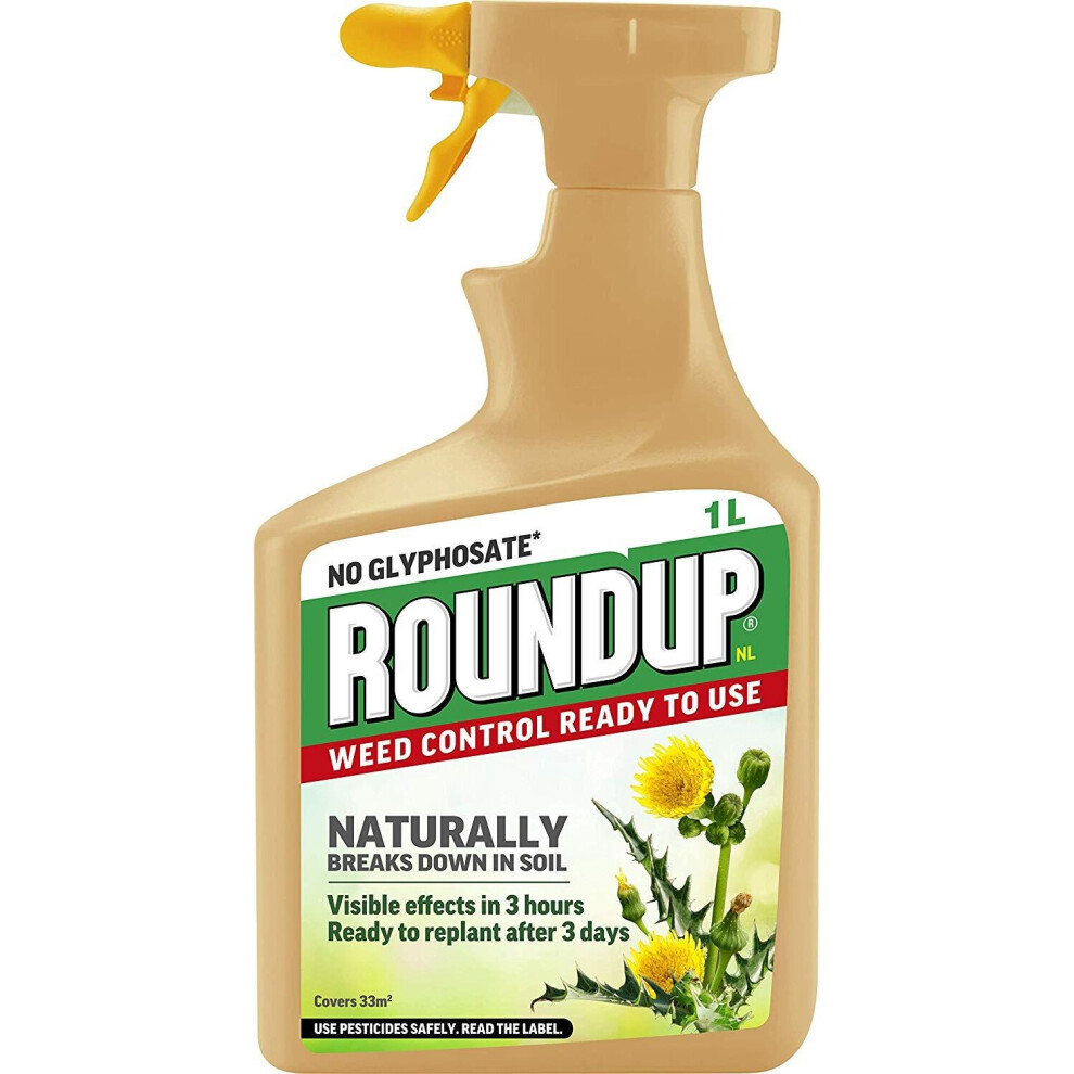 Roundup Naturals Glyphosate-Free Powerful Weed Killer - 1 Litre
