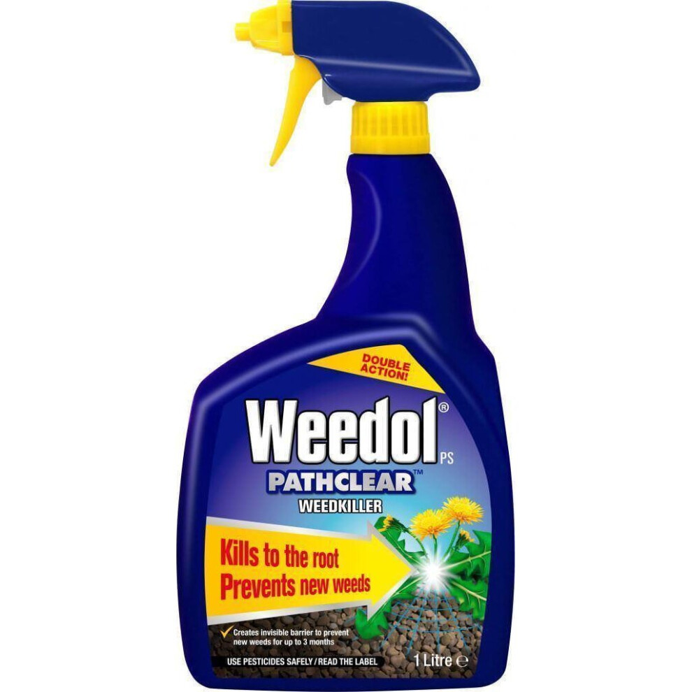 Weedol Pathclear Weedkiller Root Weed Killer 1 Litre Spray Garden Double Action