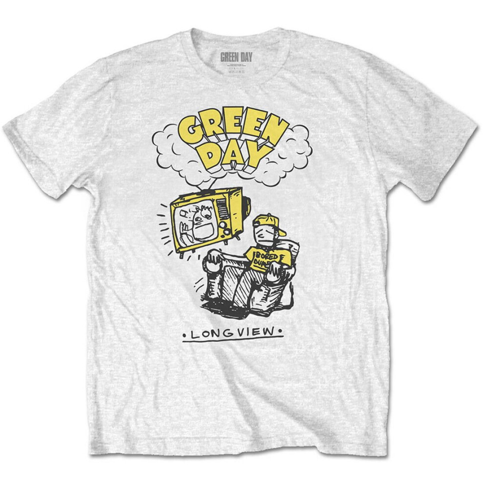 (2XL) Green Day 'Longview Doodle' (White) T-Shirt