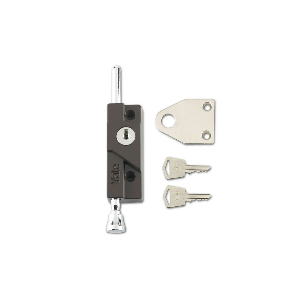 Yale 8K116 Door Bolt 1 Lock 2 Keys Brown