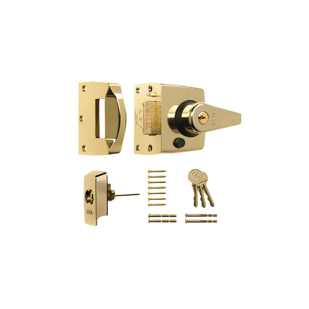 Era 1830 Bs Auto Deadlocking Nightlatch 40Mm Backset Brass Case Brass Cylinder 5011988001595