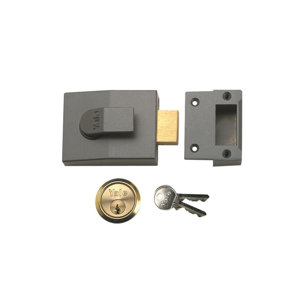 Yale 82 Deadbolt Nightlatch Grey Case Brass Cylinder