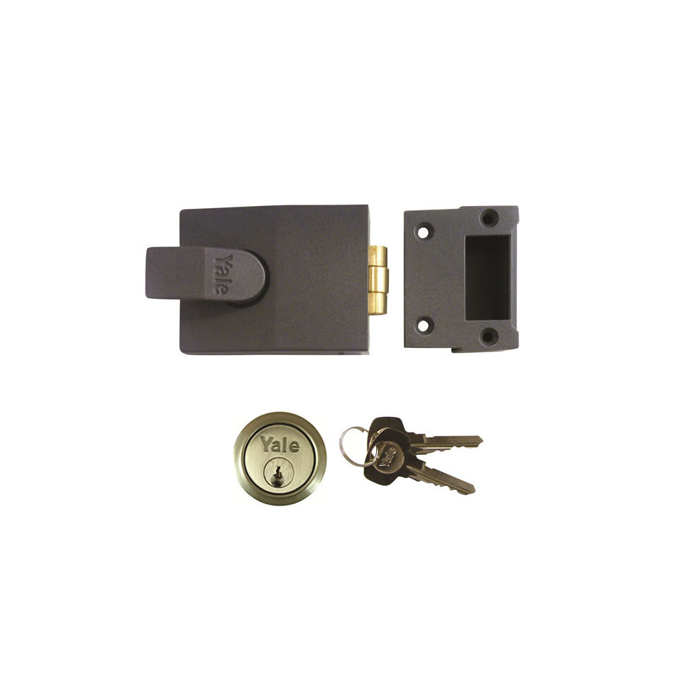 Yale 81 Rollerbolt Nightlatch Grey Case Brass Cylinder