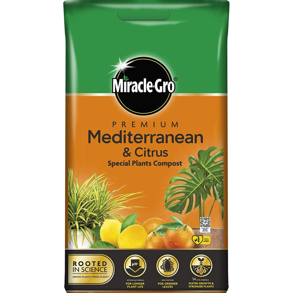 Miracle Gro Premium Mediterranean & Citrus Compost With Vital Minerals 6L Bag