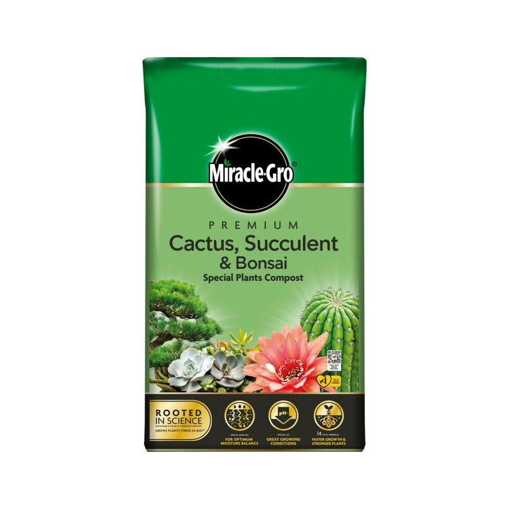 Miracle Gro Premium Cactus Succulent Bonsai Compost With Vital Minerals 6L Bag