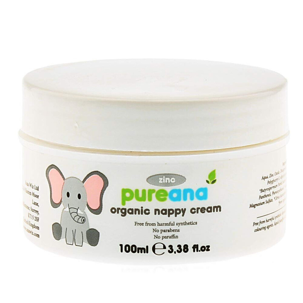 Pureana Nappy Cream with Organic Shea Butter, Aloe Vera and Orange (100ml)