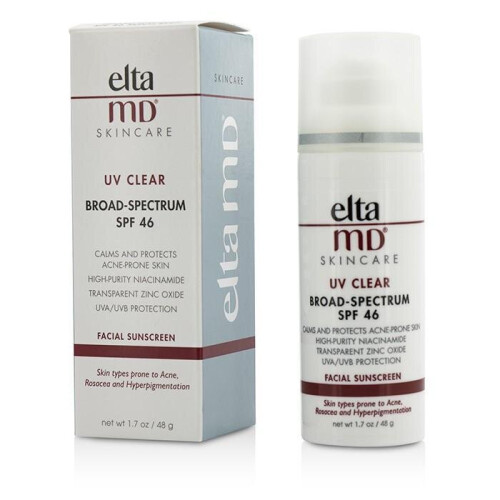 UV Clear Facial Sunscreen SPF 46 - For Skin Types Prone To Acne, Rosacea & Hyperpigmentation - 48g-1.7oz
