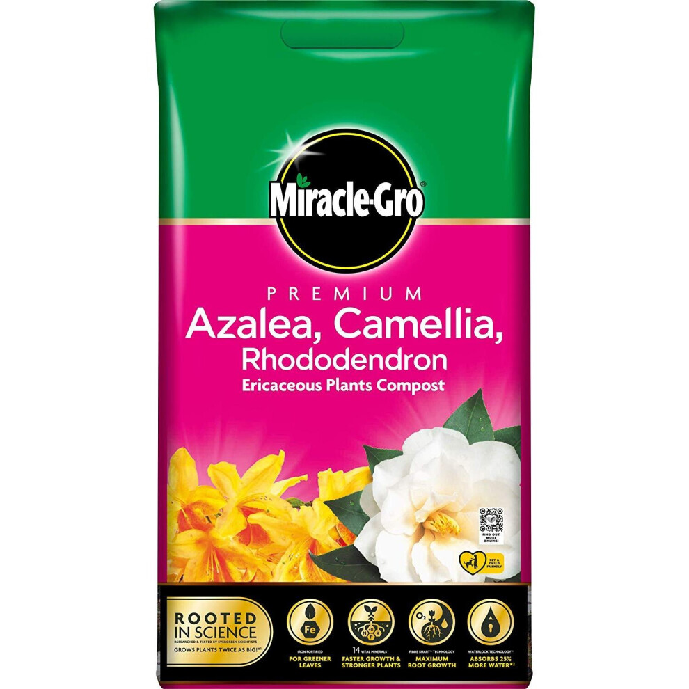 Miracle-Gro Miracle Gro Premium Azalea, Camellia & Rhododendron Ericaceous Compost 10L Bag