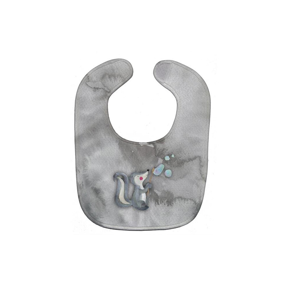 Skunk And Bubbles Watercolor Baby Bib Stationx