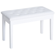 HOMCOM Classic Piano Bench Padded Seat Stool Solid Wood Wooden