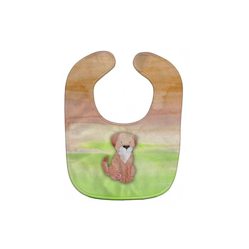 Dog And Watercolor Baby Bib Green/Brown Stationx