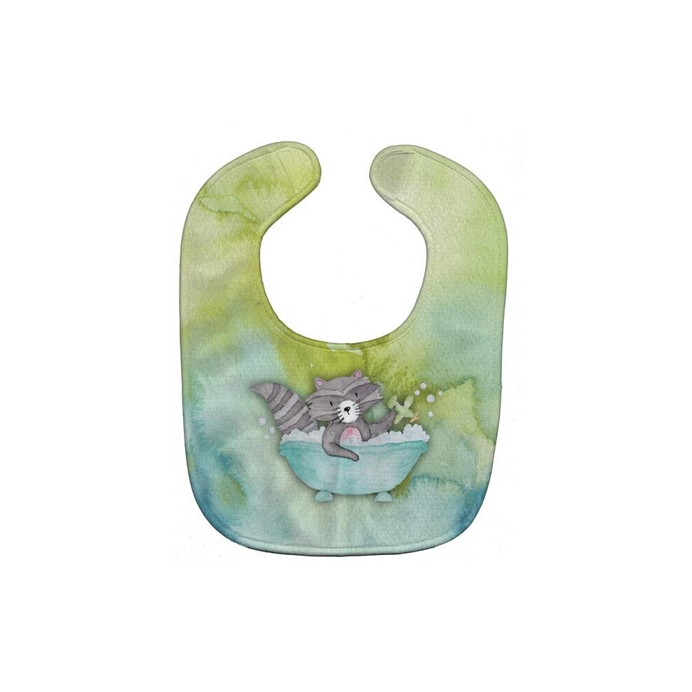 Raccoon Bathing Watercolor Baby Bib Stationx