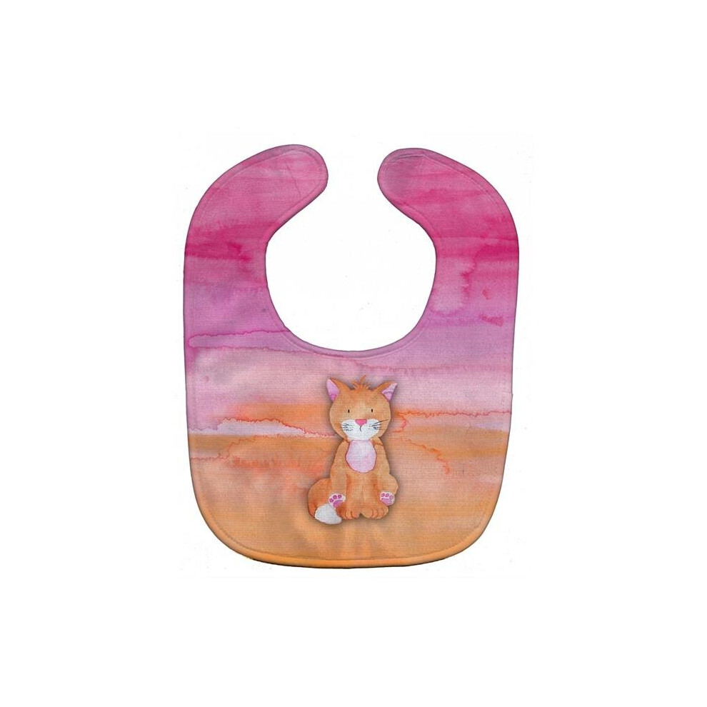 Cat Watercolor Baby Bib Orange Stationx