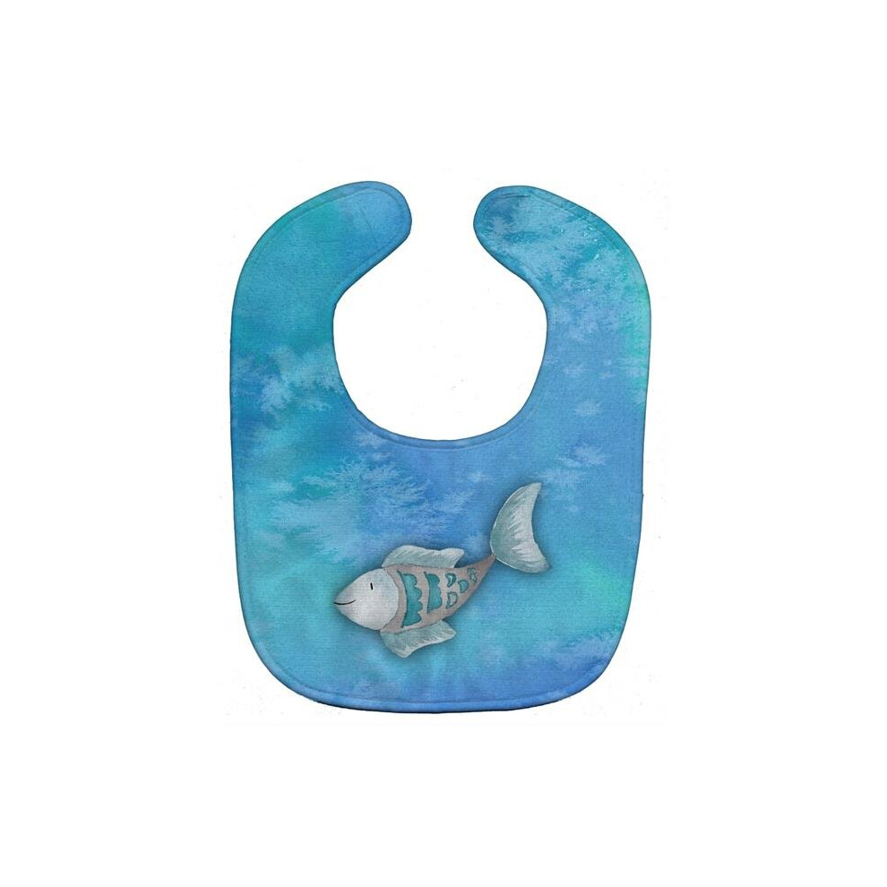 Fish Watercolor Baby Bib Blue Stationx