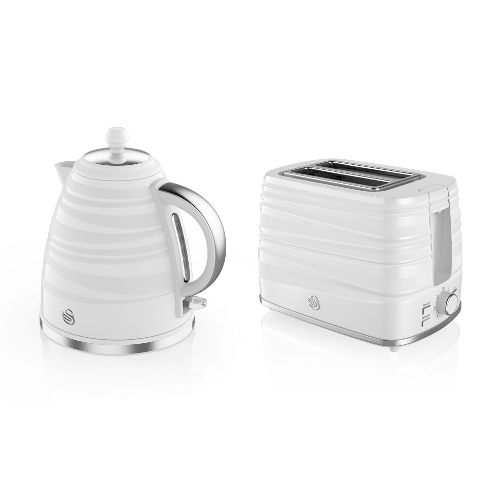 Swan Symphony Kettle & 2-Slice Toaster Set (White)