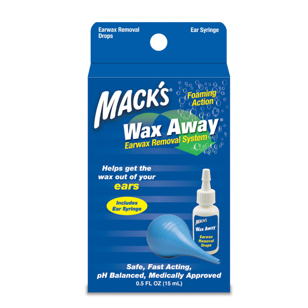 MACKS - WAX AWAY EARWAX REMOVAL SYSTEM WITH BULB SYRINGE