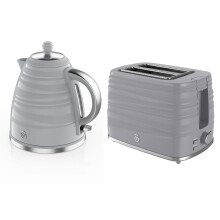 2Pc Swan Symphony Kettle & Toaster Set - Grey