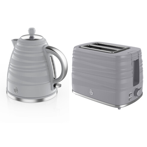 Swan 2Pc Swan Symphony Kettle & Toaster Set - Grey