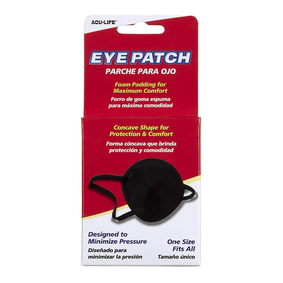 Acu-life Eye Patch, Black | Protects and Blocks Light | Adjustable for Kids and Adults