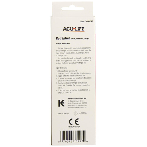 AcuLife Finger Splints - Pack of 3 Splints 1
