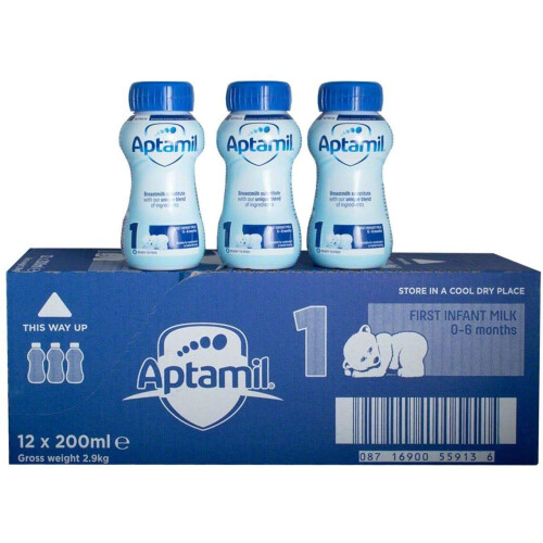 Aptamil Aptamil First Milk, Ready to Use, 200ml, Pack of 12 2
