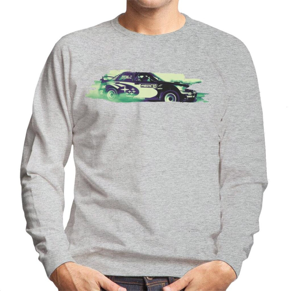 (Large, Heather Grey) Motorsport Images Subaru Impreza WRC Drift Men's Sweatshirt