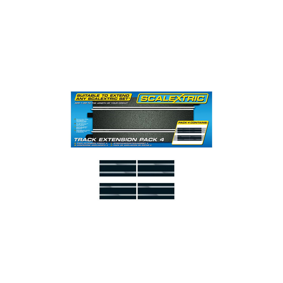 Scalextric Track - Track Extension Pack - 4 Straights