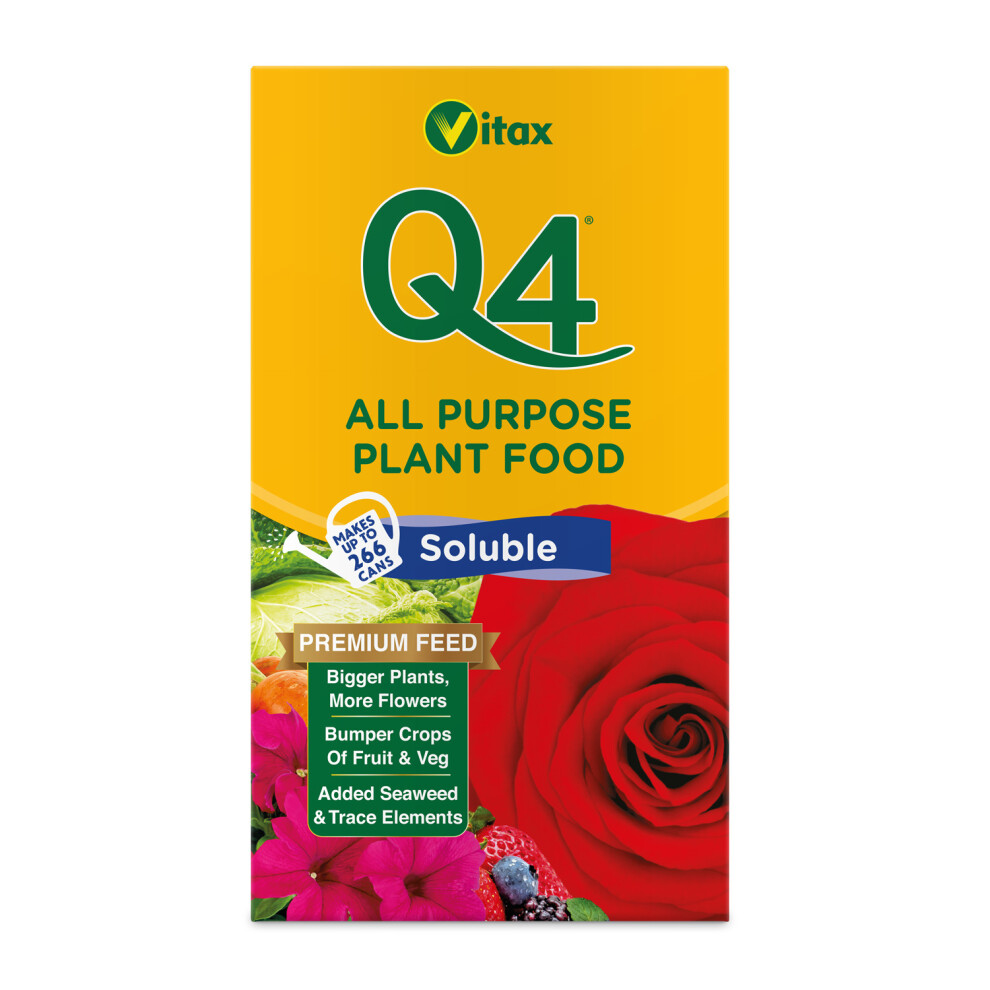 Vitax Q4 Premium Soluble Plant Feed 1Kg - All Purpose Fertiliser For Flowers, Fruit, Veg & Lawns (Npk 15:7:30) 6Qfsp1