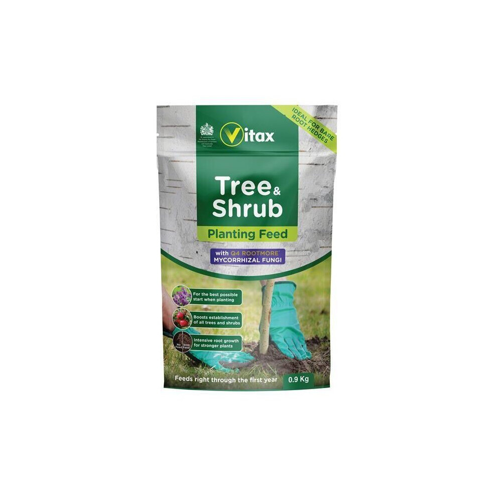 Vitax Tree & Shrub Planting Feed Food Fertliser + Q4 Rootmore Mycorrhizal 0.9Kg