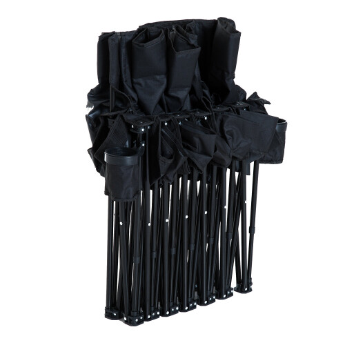 Outsunny Outsunny Black 6-Seater Folding Bench with Cup Holders 2