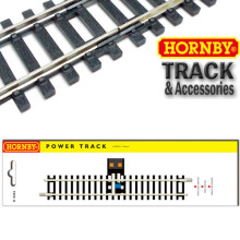 Hornby R8206 Power Track - R600 Section with Power Unit for Live Steam & 12V DC Systems (Product Code: R8206)