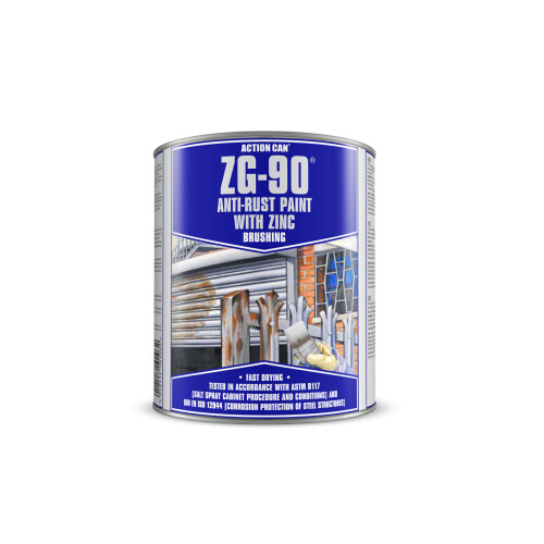 Action Can ZG-90 Silver Cold Zinc Galvanising Brushable Paint Anti Rust 900ml