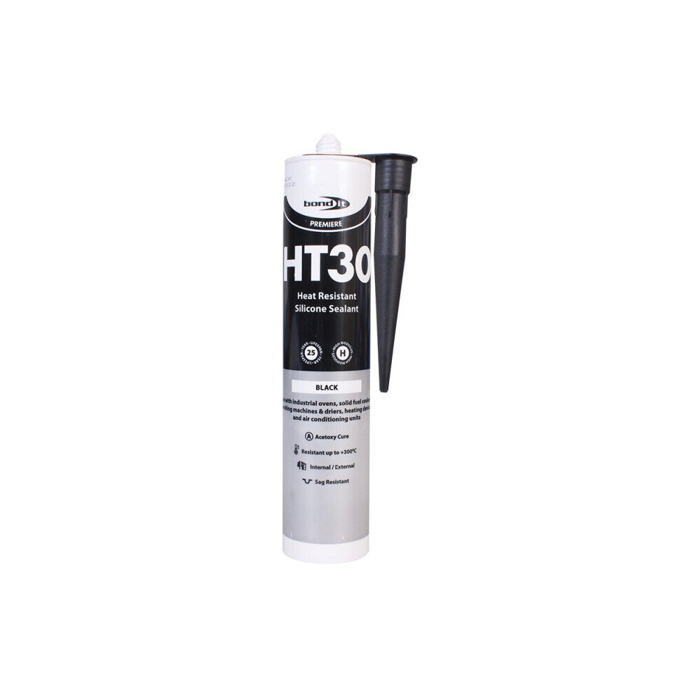 Bond It Ht30 High Temperature Black Heat Resistant 300 Degrees Silicone Sealant 5060021366535