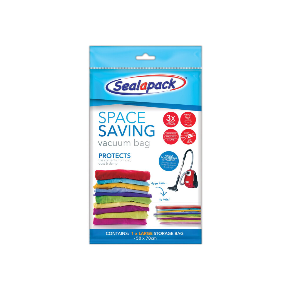 Sealapack Sap1080 Space-Saving Vacuum Storage Bag 50X70cm For Clothes & Bedding - Vacuum-Sealed
