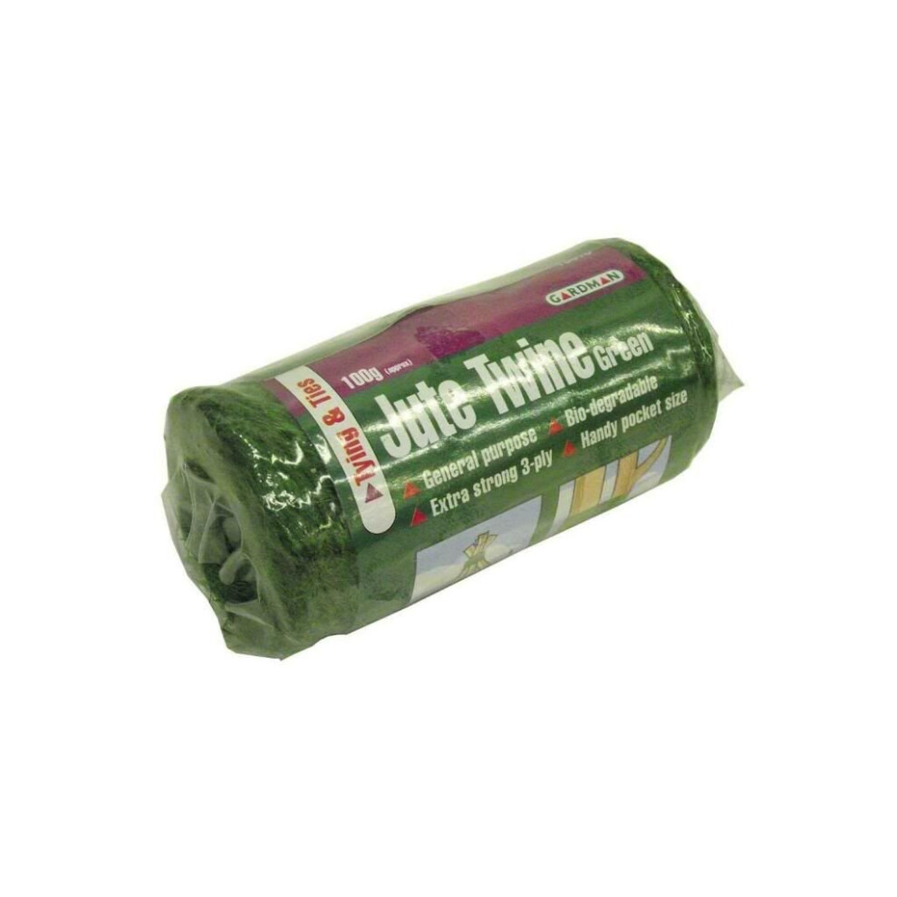 Gardman Jute Garden Twine String Green 100g Spool 3 Ply