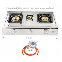 (Butane 28mbar Screw-on) Portable Gas Stove 3 Burner Cooker Camping NJ NGB-300