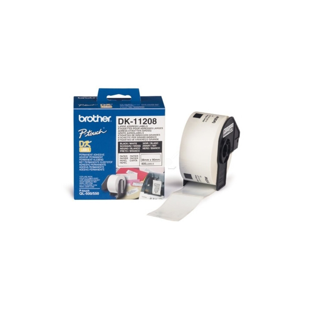 Brother DK-11208 P-Touch Etikettes, 38mm x 90mm, 400