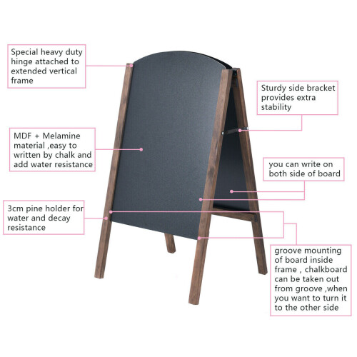 Goplus A-Board Frame Pavement Sign Free Standing Floor Chalkboard Cafe Shop 2