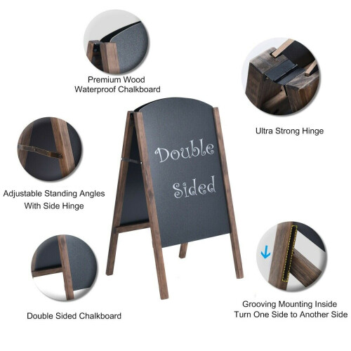 Goplus A-Board Frame Pavement Sign Free Standing Floor Chalkboard Cafe Shop 1