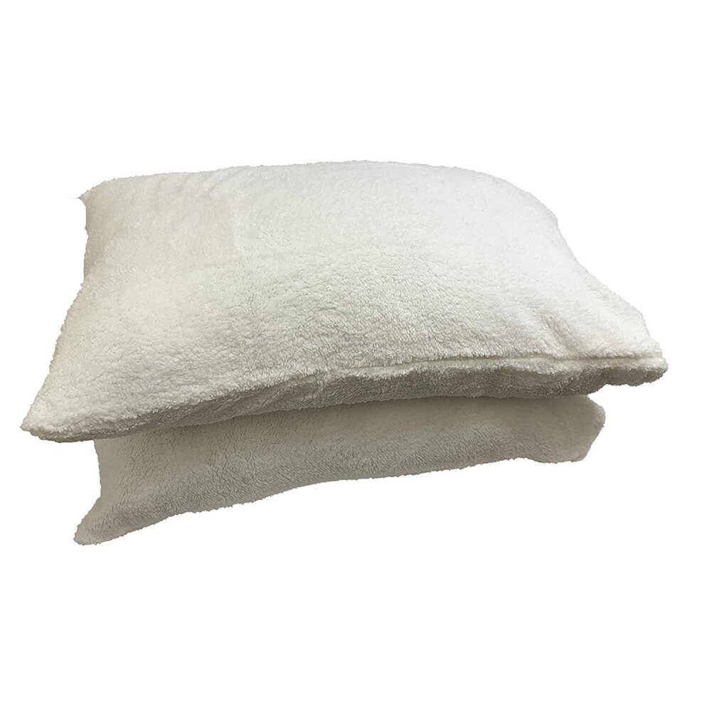 (Cream) Teddy Bear Warm, Cosy & Soft Pair of pillowcases, Teddy Fur/Sherpa Pair of pillowcases only