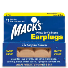 Mack's Pillow Soft Siliconen Oordopjes - 2 Paar, Beige - Originele Mouldbare Siliconen Oordopjes voor Slapen, Snurken, Zwemmen