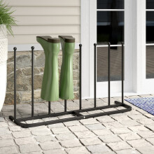 4 Pair Black Welly Stand Storage Organiser