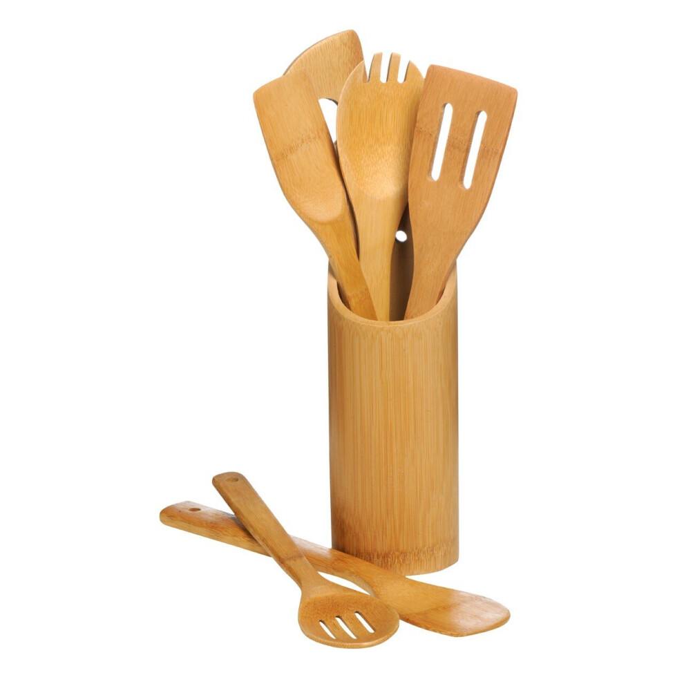 Premier Housewares Kyoto Kitchen Tool Set 6 Piece Bamboo Utensils